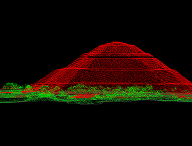 Nube de puntos clasificada (según ASPRS) y en RGB.